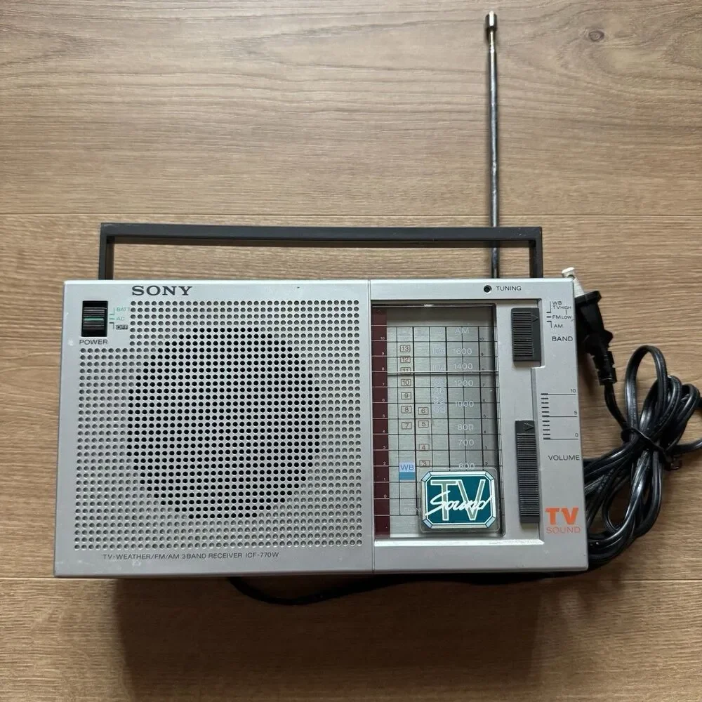 Sony Radio ICF-770W TV Weather FM AM 3 Band Receiver TV Sound Tested WORKING